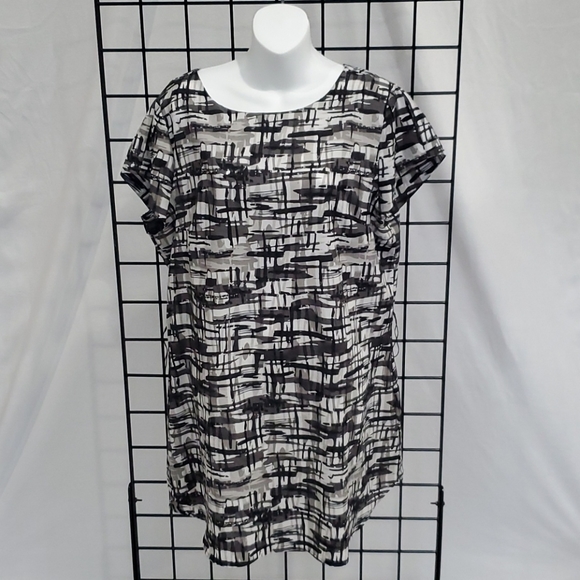 Belted Tunic, black, gray and white. XL - Picture 2 of 9